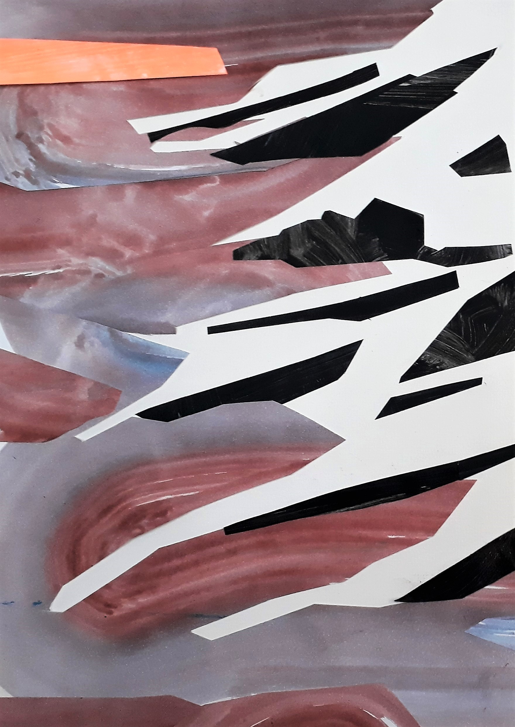 Treeroots at stream A4 Diptych, collage 2020